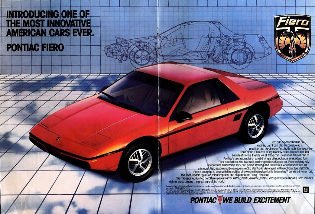 One of the most innovative American cars ever Pontiac Fiero ad 1984 NY