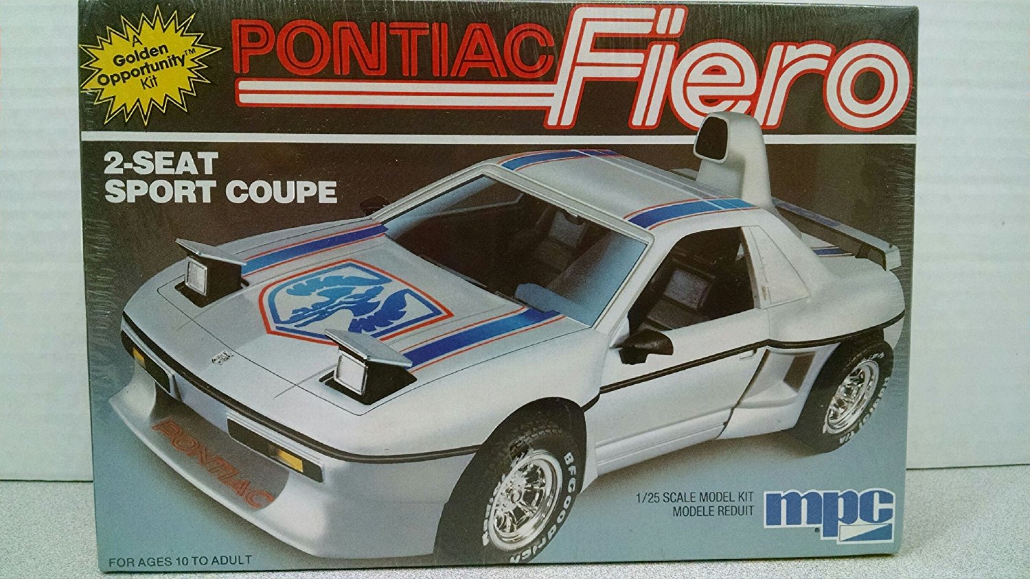 MPC 6309 ’86 Pontiac Fiero 2-Seat Sport Coupe 1/25 Scale Plastic Model Kit-Requires Assembly